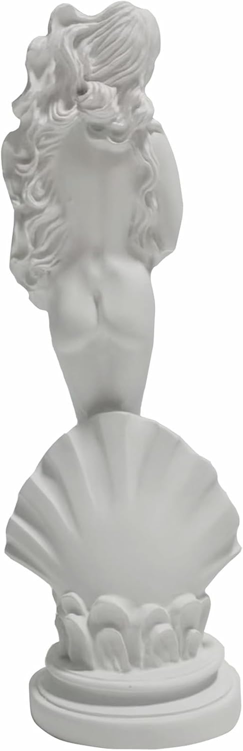 Aphrodite Statue The Birth of Venus 7.6 Inch - Greek Roman Goddess Sculpture, Handmade Resin Art Figurine Classical White Statue, Home & Office Decor