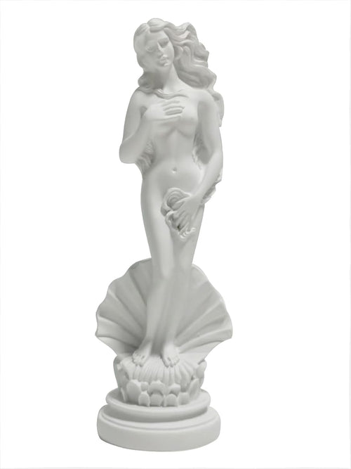 Aphrodite Statue The Birth of Venus 7.6 Inch - Greek Roman Goddess Sculpture, Handmade Resin Art Figurine Classical White Statue, Home & Office Decor