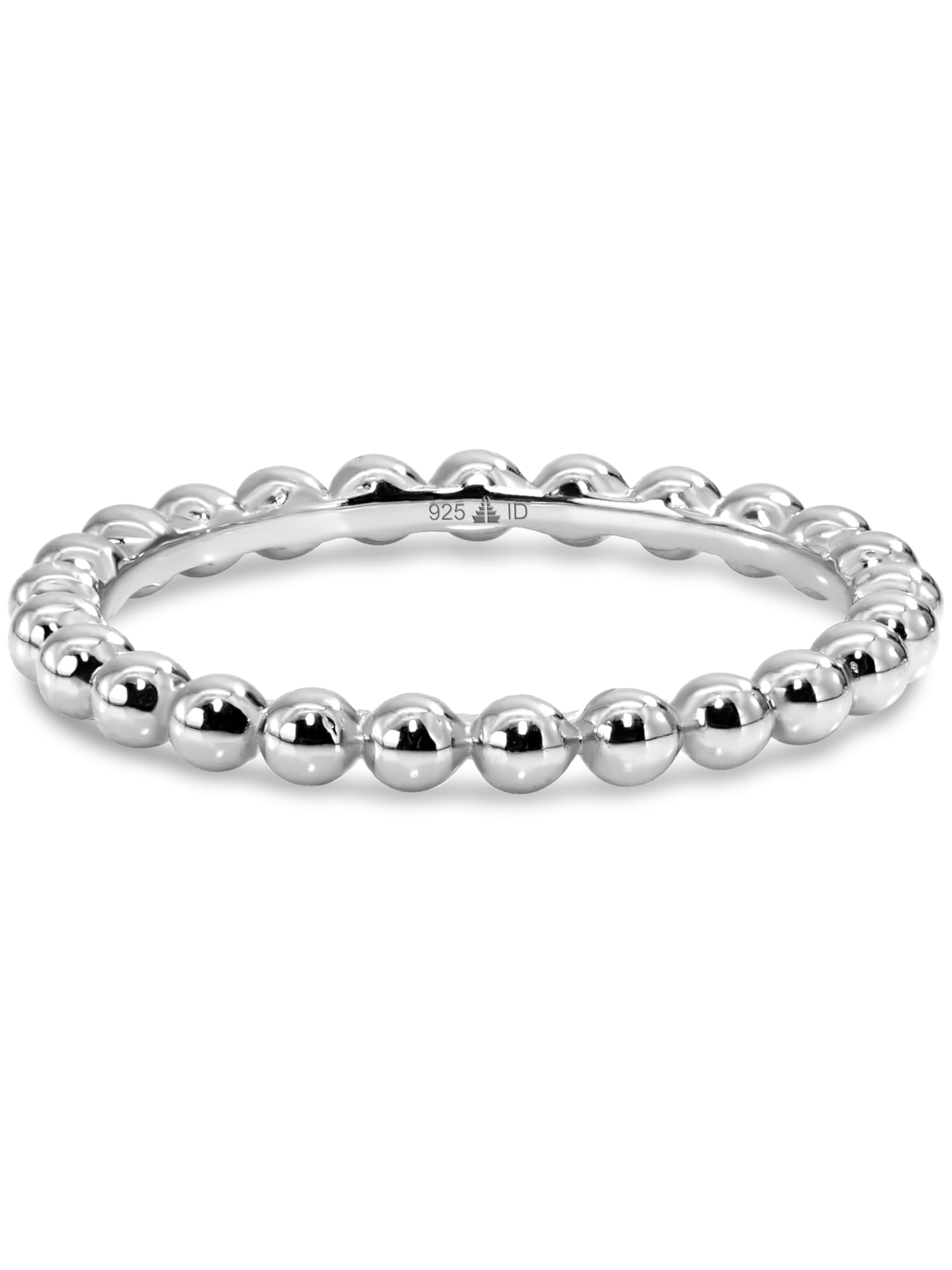 DEVATA Gold or Rhodium Plated Sterling Silver 925 – Eternity, Band Ring for Women – Heart, Knot, Clover, Infinity, Mariner, Cable, Curb, Cuban, Figaro, Daisy, Rope, Ribbed, Dome