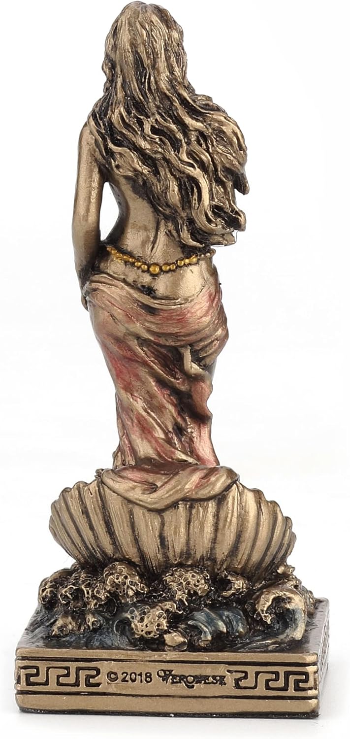 Veronese Design 3 1/2 Inch Aphrodite The Greek Goddess of Beauty Resin Miniature Figurine Hand Painted Bronze Finish