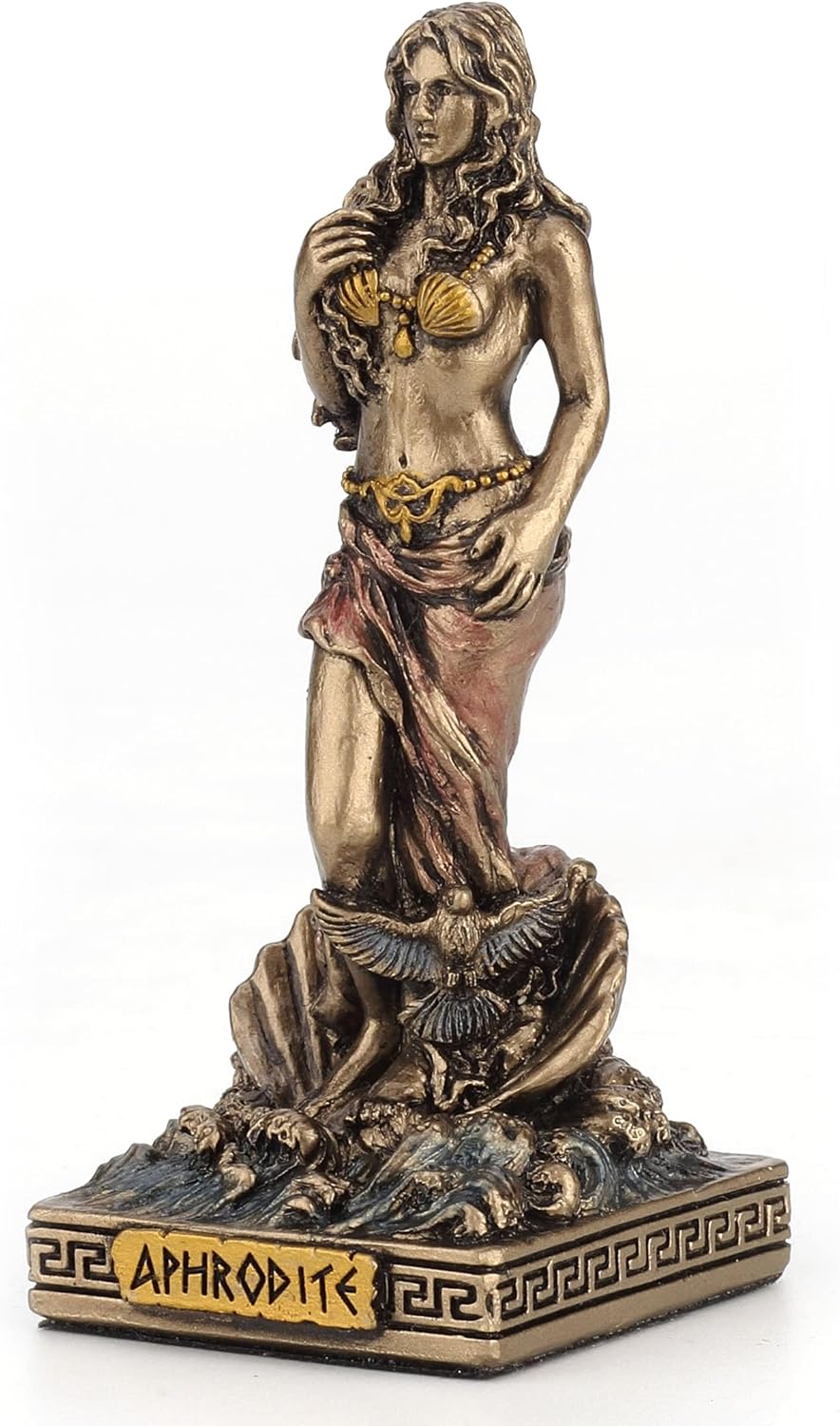 Veronese Design 3 1/2 Inch Aphrodite The Greek Goddess of Beauty Resin Miniature Figurine Hand Painted Bronze Finish