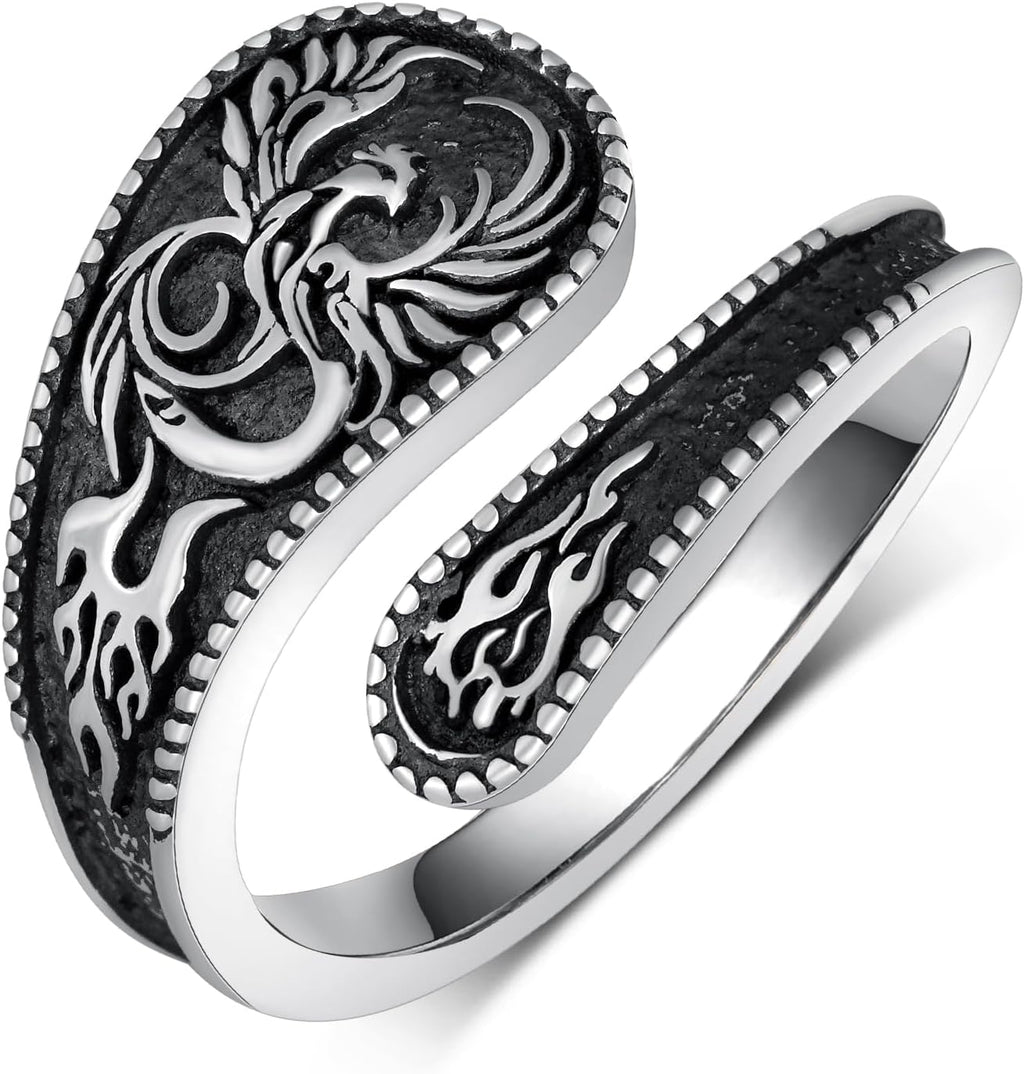 Faith/Moon Phase/Celtic/Phoenix Spoon Ring 925 Sterling Silver Thumb Ring Jewelry Girl Woman Birthday Gift