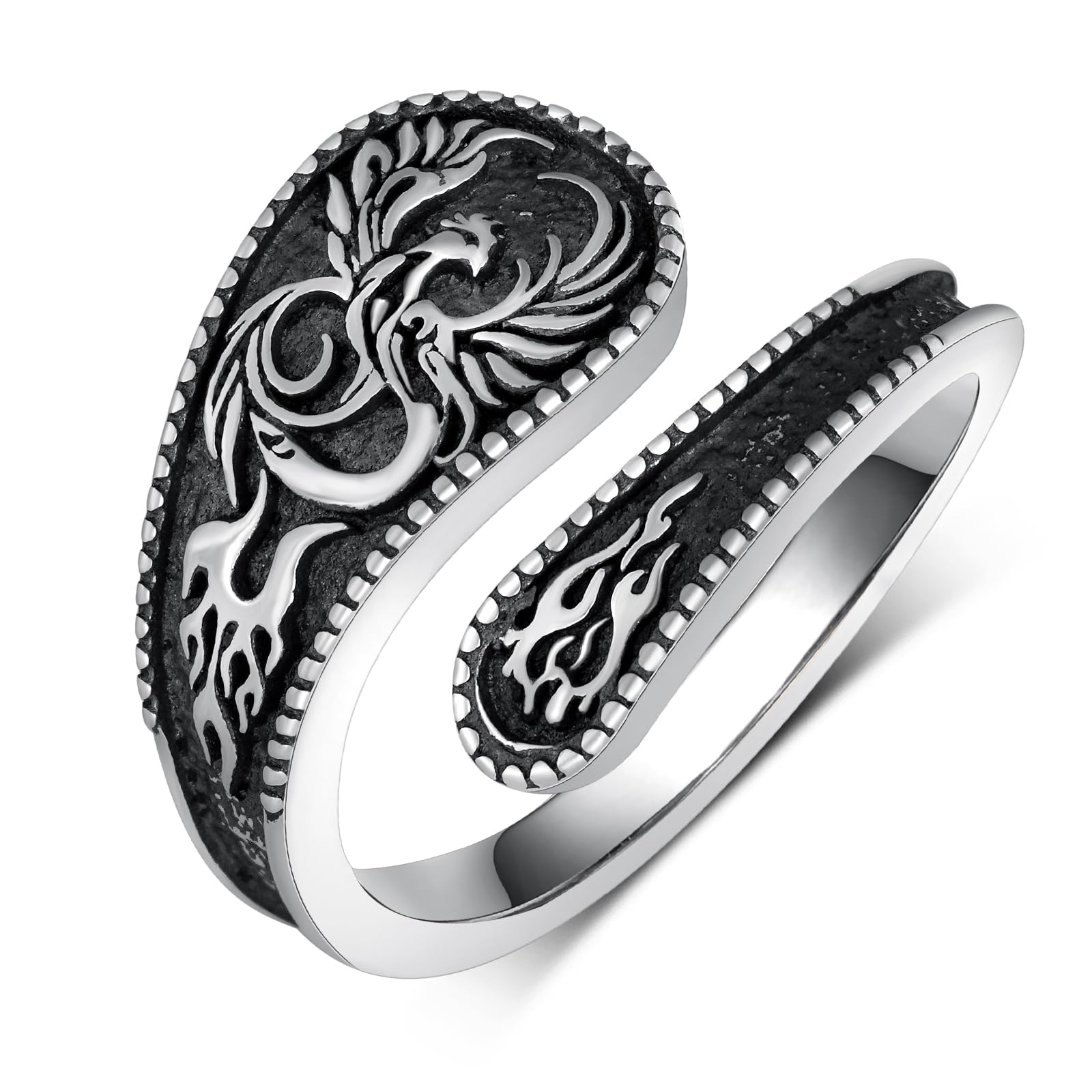 Faith/Moon Phase/Celtic/Phoenix Spoon Ring 925 Sterling Silver Thumb Ring Jewelry Girl Woman Birthday Gift
