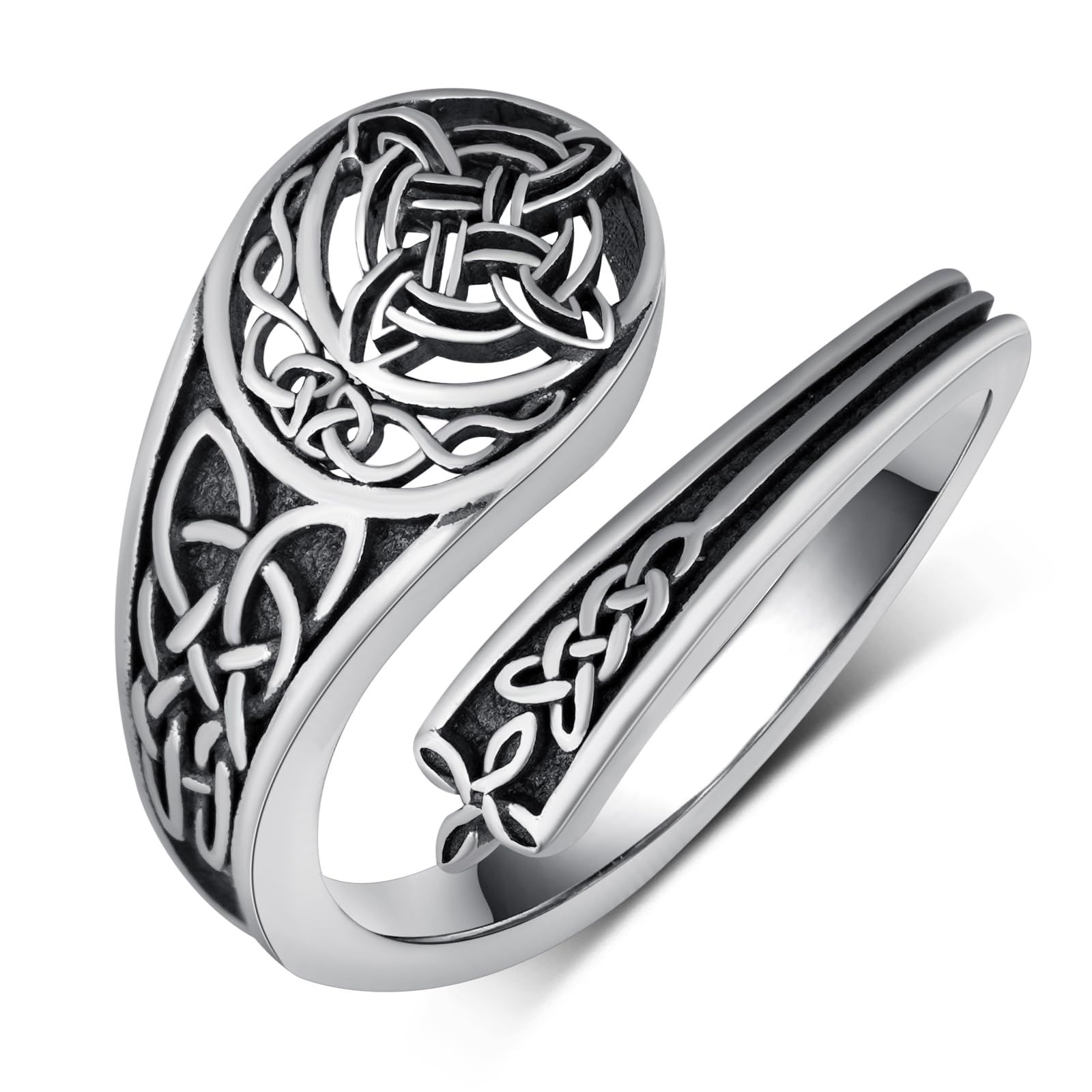 Faith/Moon Phase/Celtic/Phoenix Spoon Ring 925 Sterling Silver Thumb Ring Jewelry Girl Woman Birthday Gift