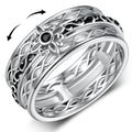 Anxiety Ring 925 Sterling Silver Spinning Witches Knot Ring Anti-anxiety Stress Reduction Jewelry Woman Birthday Gift (Size 7,8,9)