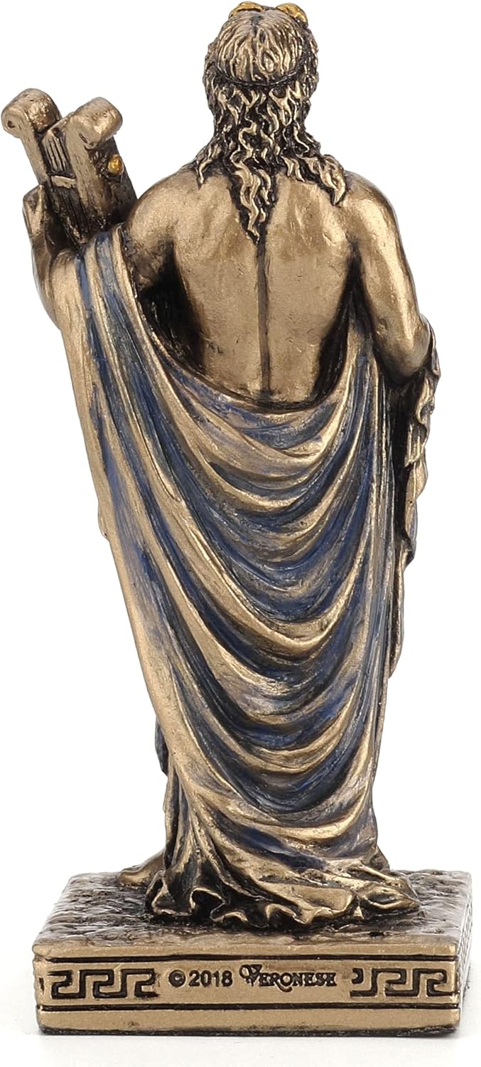 Veronese Design 3 3/8 Inch Greek God Apollo Resin Hand Painted Bronze Finish Miniature Figurine