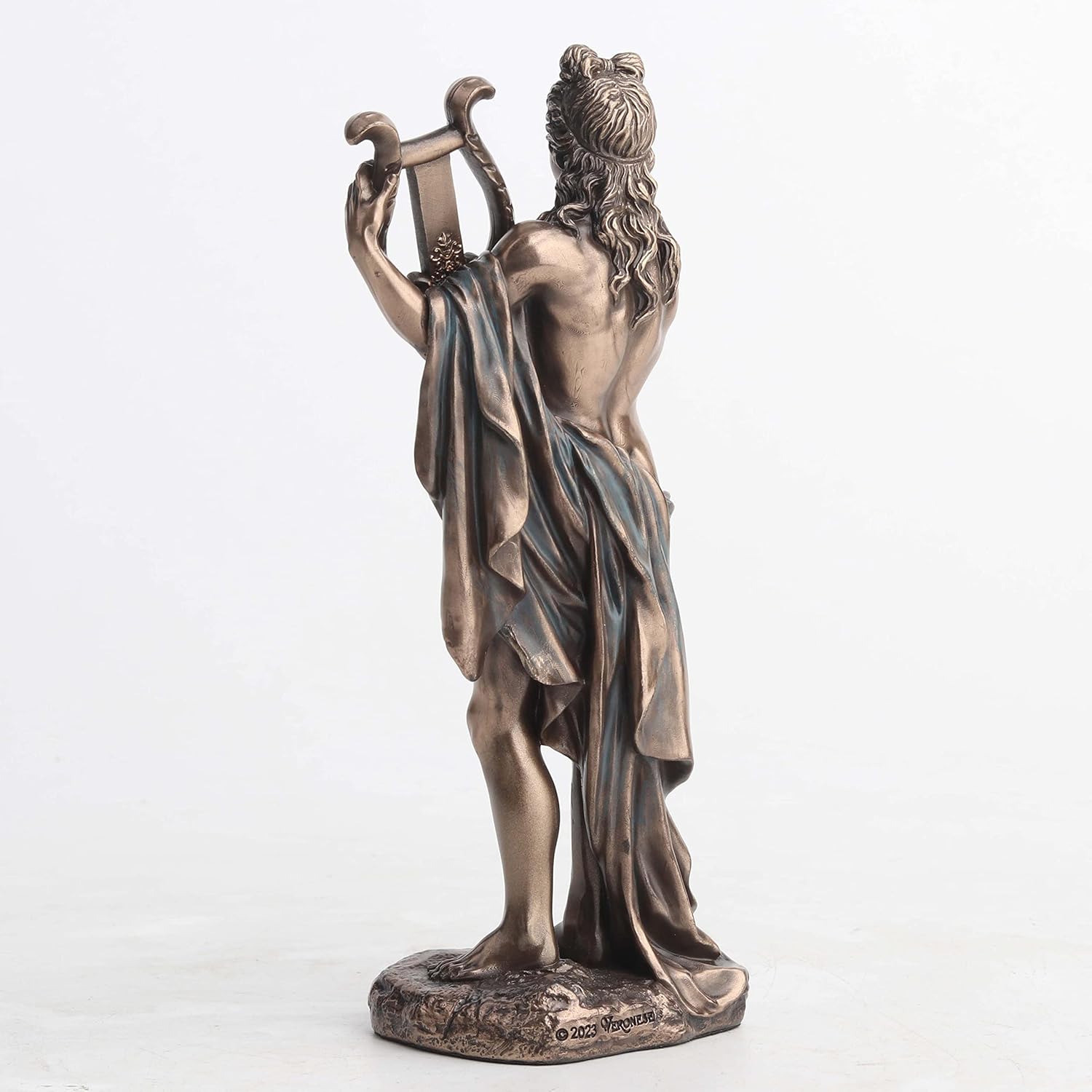 Veronese Design 6 1/4 Inch Tall Greek God Apollo Playing Lyre Cold Cast Resin Bronze Finish Sculpture