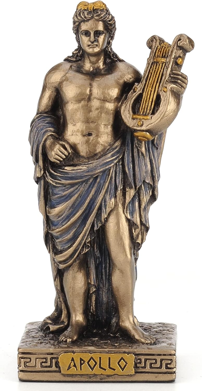 Veronese Design 3 3/8 Inch Greek God Apollo Resin Hand Painted Bronze Finish Miniature Figurine