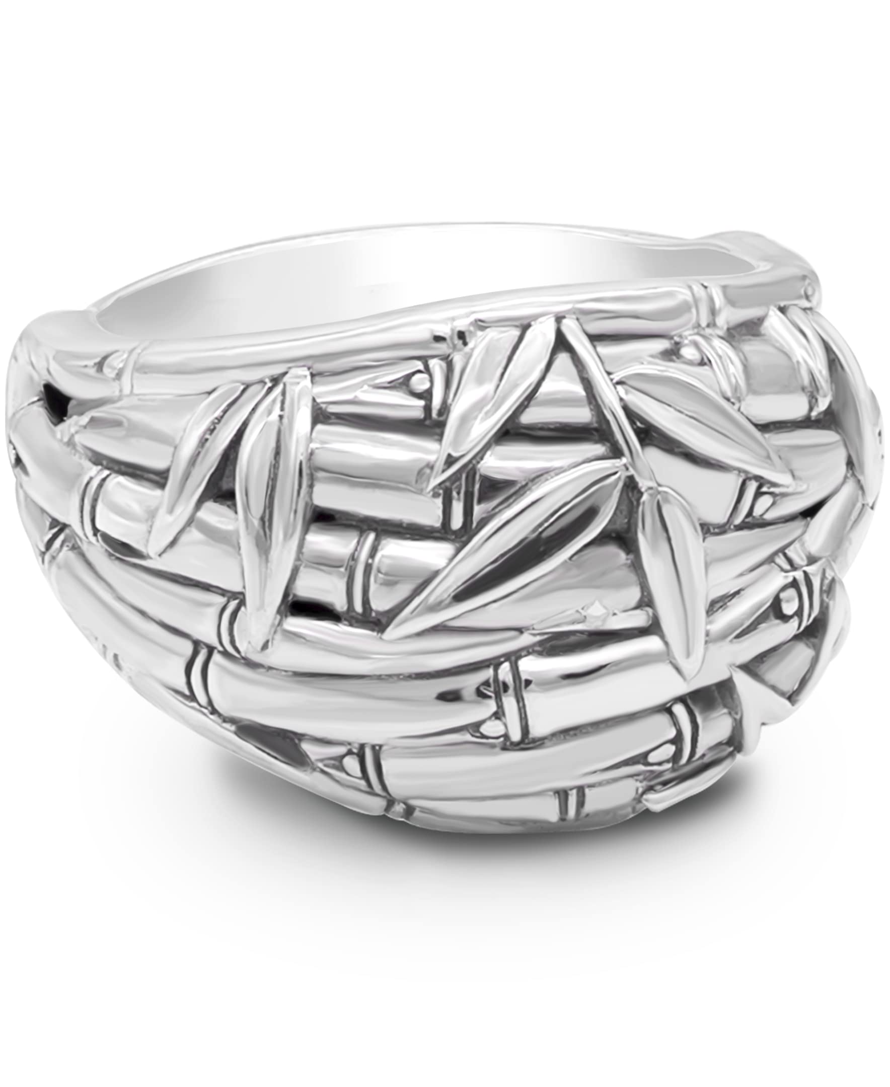 DEVATA Gold or Rhodium Plated Sterling Silver 925 – Eternity, Band Ring for Women – Heart, Knot, Clover, Infinity, Mariner, Cable, Curb, Cuban, Figaro, Daisy, Rope, Ribbed, Dome