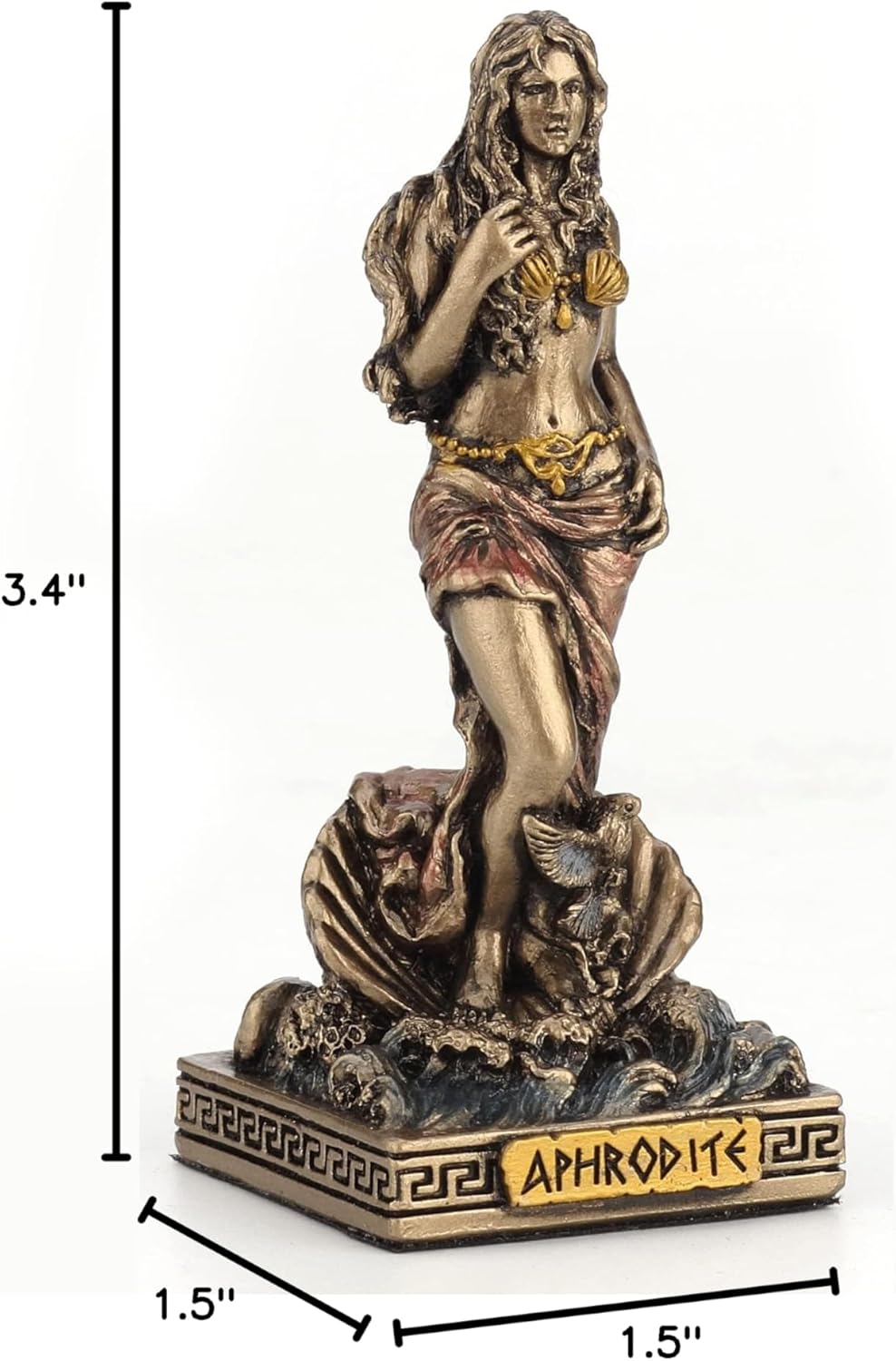 Veronese Design 3 1/2 Inch Aphrodite The Greek Goddess of Beauty Resin Miniature Figurine Hand Painted Bronze Finish