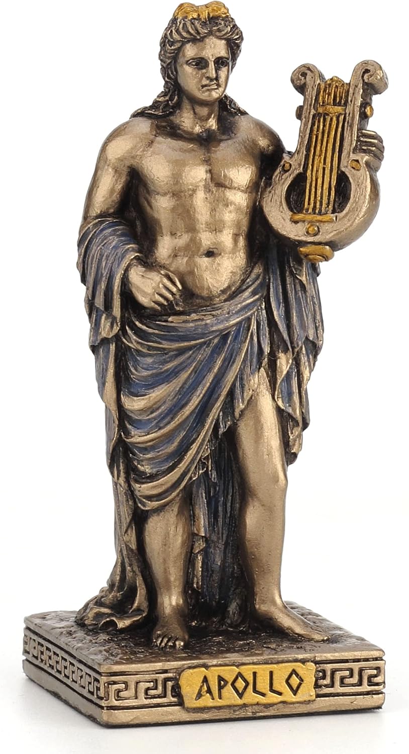 Veronese Design 3 3/8 Inch Greek God Apollo Resin Hand Painted Bronze Finish Miniature Figurine