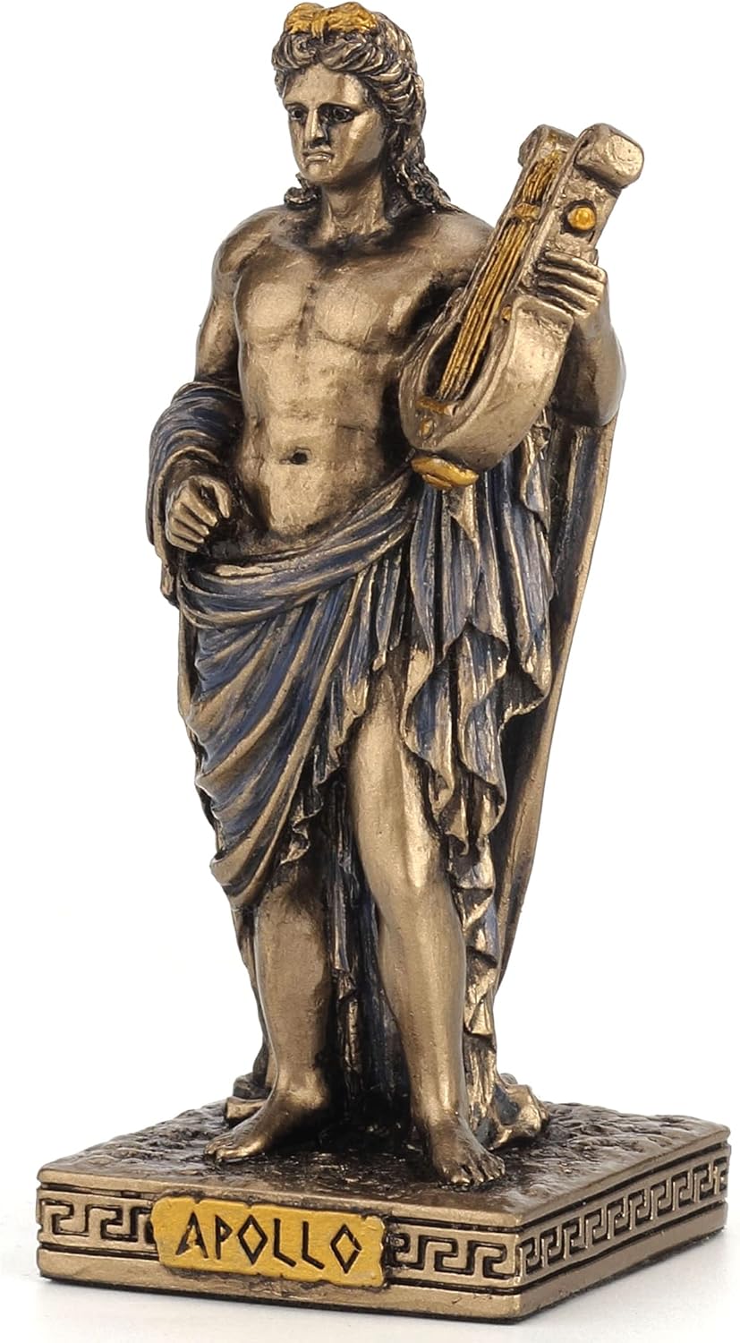 Veronese Design 3 3/8 Inch Greek God Apollo Resin Hand Painted Bronze Finish Miniature Figurine