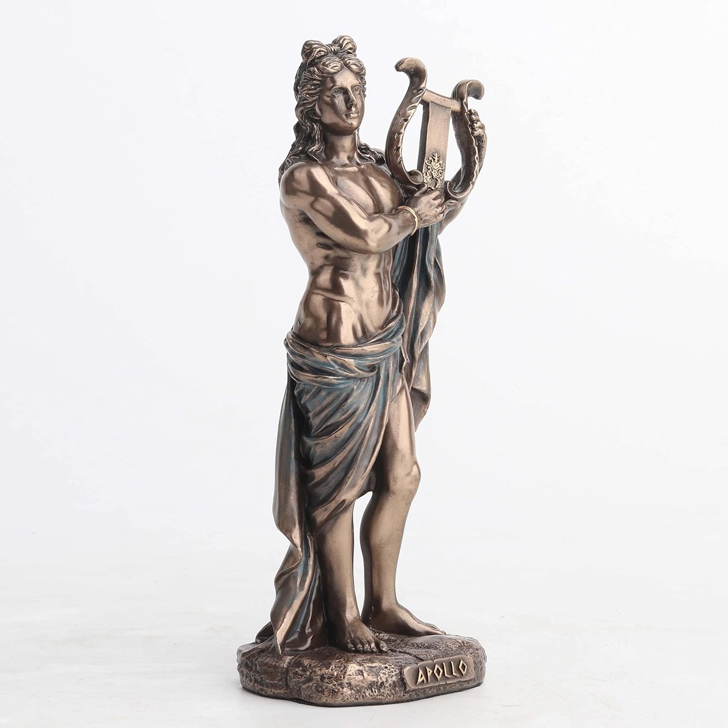Veronese Design 6 1/4 Inch Tall Greek God Apollo Playing Lyre Cold Cast Resin Bronze Finish Sculpture